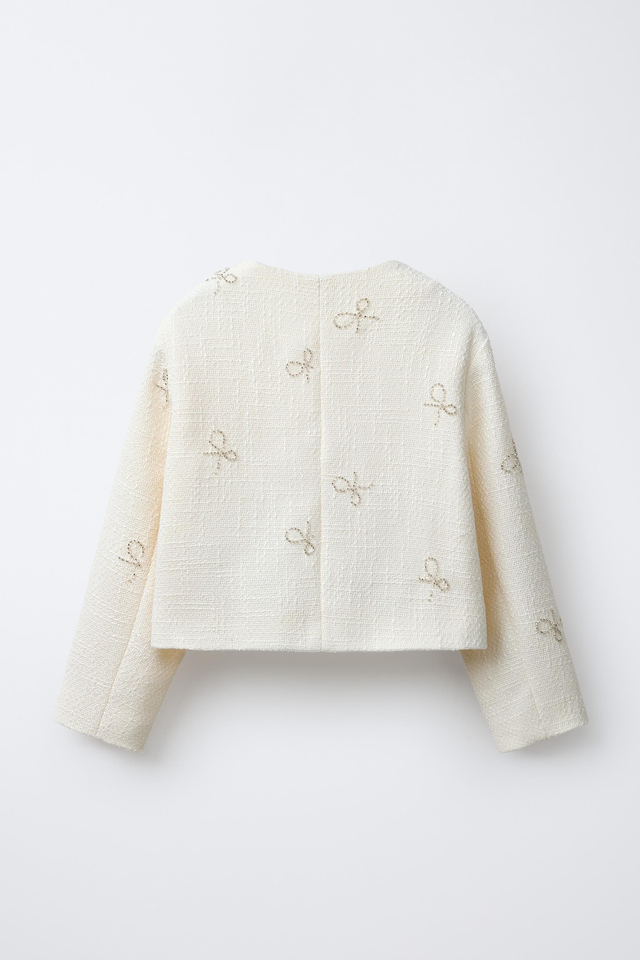 SHINY BOW TEXTURED JACKET